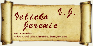 Veličko Jeremić vizit kartica